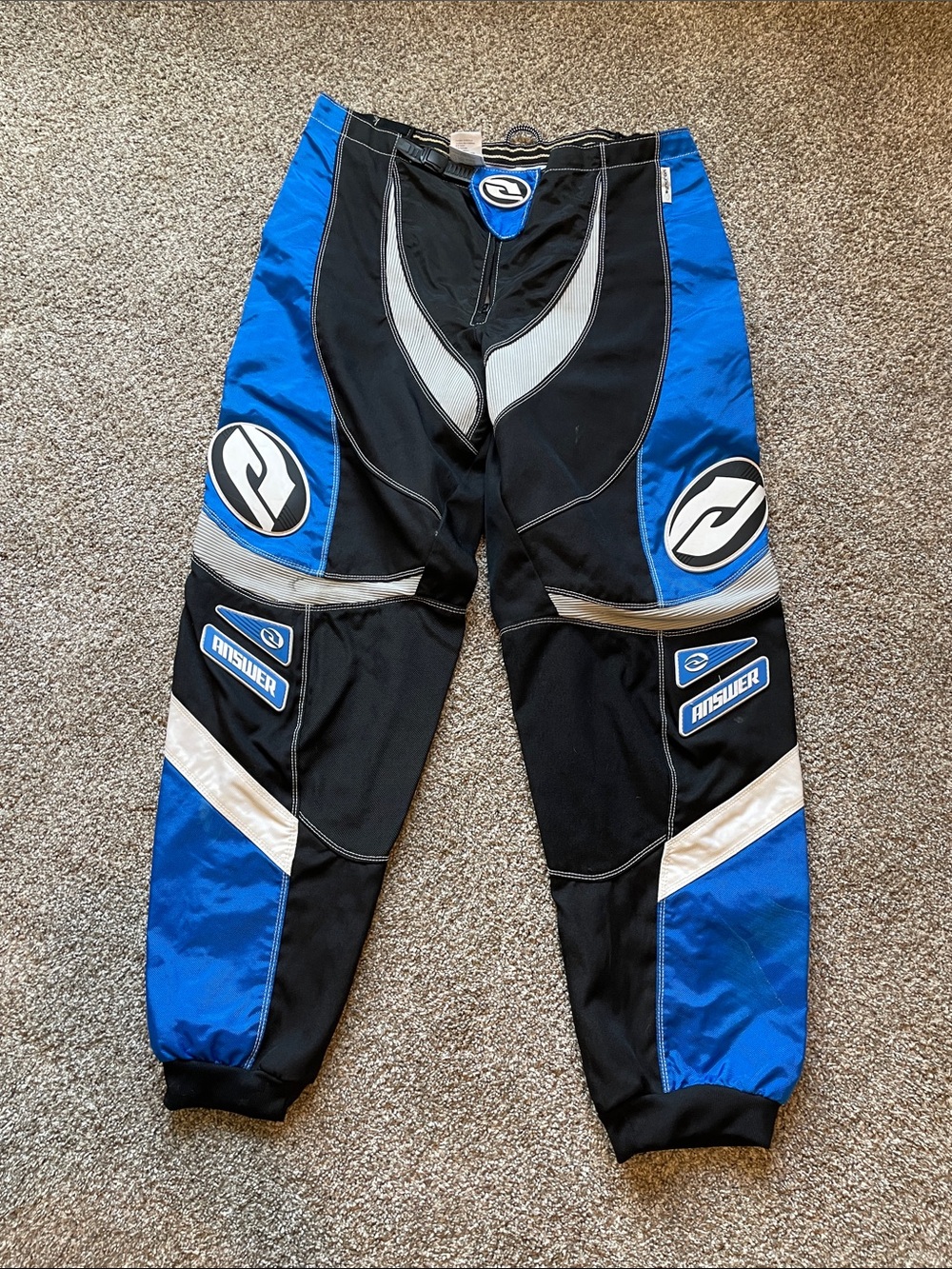 Vintage Answer Racing Syncron Motocross Riding Pants Blue, Black